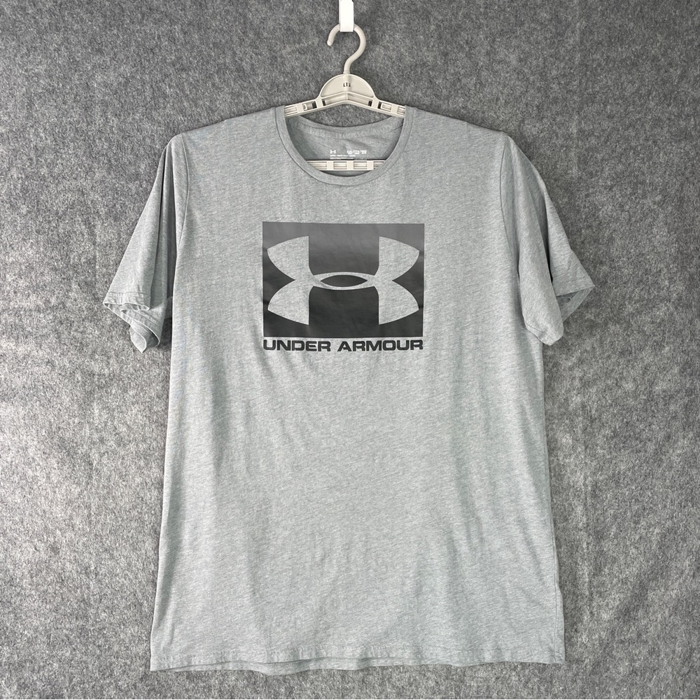 Under Armour Mens T-Shirt Grey Logo Short-Sleeve Size XXL